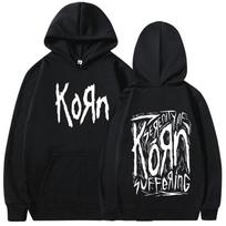 90-ųjų Korn Metalo Roko Grupės Gobtuviniai Marškinėliai Vyrams Vintažiniai Gotikiniai Oversized Gobtuviniai Marškinėliai Madingi Laisvalaikio Ilgomis Rankovėmis Gobtuviniai Marškinėliai Streetwear S juoda