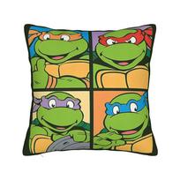 T-Teenage M-Mutant Ninja Turtles Pillow Case  Soft Pillow Cover Vintage Cushion Cover For Office Car Home Decor 12x12Inch black