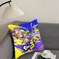 Game S-Splatoon Cushion Cover Reversible Plush Pillow Cover – For car, sofa, bedroom, perfect as a gift. 12x12Inch brown