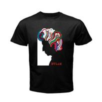 BOB DYLAN Logotipas Milton Glaser eskizas Juodi marškinėliai Unisex S-2345XL Unisex marškinėliai S black