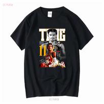 Atlanta Team Hawks Basketball Trae Young True Star Signature 2024 T Shirt vintage Washed Versatile Breathable streetwear Casual 2XL black