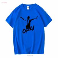 Zorba T-shirt graikiškas šokis Graikija dovana OPA vintažinis skalbtas viršutinis drabužis kasdienai patogus universalus grafinis šiek tiek 4XL blue