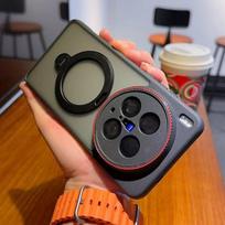 Magnetinis Laikiklis Stovas Dėklas  Skirta Vivo X200 Ultra X200s X200 Pro Mini 360° Besisukantis Anti-kritimo Kameros Apsauga Smūgiams Atsparus Dangtelis For vivo X200 black