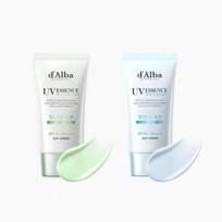 d'Alba Vegan Waterfull Green Tone-Up Sunscreen SPF50+ PA++++ Redness Correcting UV Protection 50ml x 2 Set green + blue