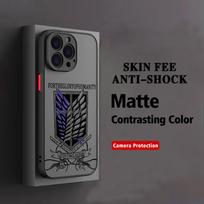 KARŠTAS Anime A-Titano Atakos telefono dėklas iPhone 17 16e 16 15 14 13 12 11 Mini Pro Air Max X XR XSMax 7 8 6 Plus Matinis iPhone 17 Pro black