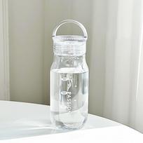 Transparent Sports Water Bottle Large Capacity Leak Proof Sports Kettle with Scale Anti-Fall Portable Water Cup Office Use <500ml white