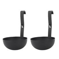 2pcs Egg Poacher Nonstick Easy to Clean Stainless Steel Poached Egg Cooker for Kitchen Black gray