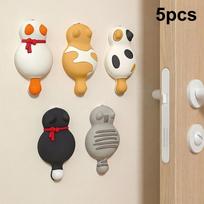 Lovely Cat Door Barrier Anti Collision Pad Soft Rubber Sticker Artifact Refrigerator Rear Barrier Wall Sticker Buffer Pad