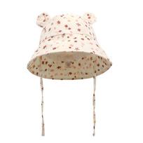 100% Cotton Baby Sun Hat Adjustable Muslin Kids Bucket Hats Summer Children Panama Cap Infant Bonnet Toddler Hat 1-3Y 50cm white