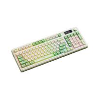 Wireless Keyboard, Tri-Mode Bluetooth Wired Mechanical Feel keyboard, RGB Lighting for Office And Gaming, Green žalia