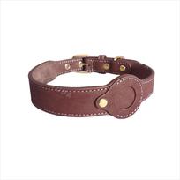 Originalios odos šuns antkaklis su laikikliu Apple AirTag Nuimamas sekimo antkaklis augintiniams Šunų aksesuarai mažiems šunims Pakinktai (Dark Brown,L Neck 43-50cm) tamsiai ruda spalva