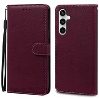 A17 dėklas Samsung Galaxy A17 dėklas Piniginė Odinis Atverčiamas Dangtelis Samsung A17 5G Dėklui A175F A176B 4G Telefono Dangtelis Coque Fundas Samsung A17 5G 4G vyno raudonos spalvos