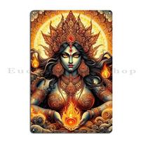 Kosminė Dieviškoji Kali Ma Hindu Dievaitė Sunaikinimo Begalinės Šviesos Motina Deivė Kali Metalo Dizainas Sienos Urvo Skardos Ženklas Plakatas 30x40cm(11.8x15.7inch)