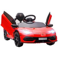 Electric Kids' Car, Licensed Lamborghini Aventador, Wing Doors, Music, Horn, for 3-5 Years, Red 107.5 x 63 x 42 cm raudona