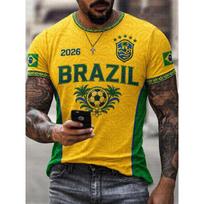 2026 m. Nauji Brazilijos vėliavos tematikos futbolo marškinėliai, draugiški gerbėjams sportiniai marškinėliai, greitai džiūstantys marškinėliai vyrams, vaikams 6XL