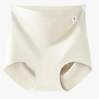 Fashionable Women's Abdominal Tightening Solid Color Underwear Comfortable Breathable Summer Thin High Waist Women's Triangle Panties 2XL white