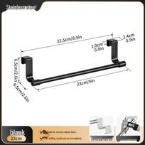Wow Stainless Steel Cabinet Door Hook Rack for Towel & Storage black