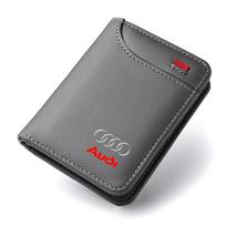 Audi 8P PU odos automobilio vairavimo dokumentų krepšys ID paso kortelės piniginė kortelių dėklas Audi A1 A2 A3 A4 A5 A6 A7 A8 Q2 Q3 Q5 Q7 Q8 S3 S4 RS5 pilka