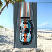 1pc Gulf Racing Car Beach Towel Microfiber Quick Dry Sand Free Oversized Gym Sports Towel For Swimming Pool Outdoor 130x80cm black