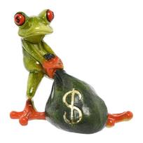 Detailed Frogs Figurine Holding Coin Money Bag Design Resin Craft Animal Statue Gift For Housewarmings And Home Decors 1 brown