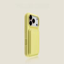 Prabangus magnetinis skysto silikono kortelių dėklas telefono dėklas, skirtas iPhone 12 13 14 15 16 17 Pro Max Plus Air Magsafe Bumper Dėklai Dangtelis iPhone17 Pro Max geltona