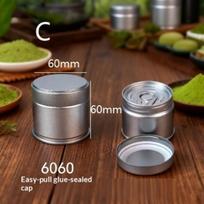 Portable Sealed Spice Storage Jar 1 Piece Thick Tinplate Mini Matcha Powder Can Food Safe Tea Container for Kitchen Gifts C gray