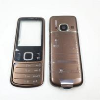 Priekinis vidurinis rėmelis Galinis dangtelis Baterijos dėklas Nokia 6700 6700C Classic telefonui Pilnas korpusas su anglų ir rusų klaviatūra Gold English