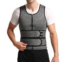 Men Double Belt Vest Waist Trainer Sweat Body Shaper Sports Slimming Waist Trimmer XXXL pilka