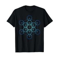 Indigo Metatrons Cube Sacred Geometry T Shirt Vintage Fashion Graphic Breathable Stretched Streetwear Designer Clothes 4XL black