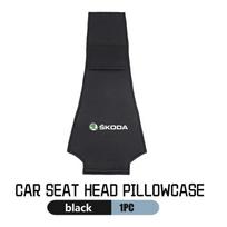 Automobilio galvos atramos užvalkalas Sėdynės galvos pagalvėlė Kaklo galvos atramos užvalkalas Skoda Kamiq Karoq Octavia 2 3 Rapid Scala Kami Fabia VII VRS SKO-070-black-1PCS- China white