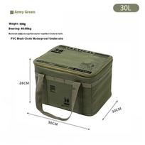 30L/42L/56L Insulated Waterproof Tactical Camping Bag Foldable Outdoor Picnic Tableware Storage Box Large Capacity Field Cookwar gray