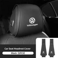 2 vnt. Odinės automobilio sėdynės galvos atramos apsauginis užvalkalas Priedai Volkswagen VW Passat Golf Tiguan Polo Scirocco Jetta T-ROC GTI gray