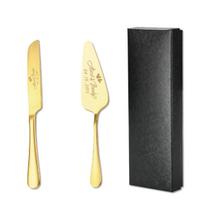 2PC Custom Engraved Stainless Steel Cake Knife Set Gift Box, Suitable for Weddings, Birthdays, All Kinds of Parties