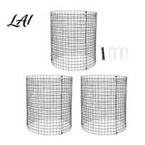 Small Animal Barrier Plant Protector Cage Wire Mesh Panels with Stakes And Zip Ties Metal Squirrel Deterrent for Plants Cage Protecting Vegetables 3pcs gray