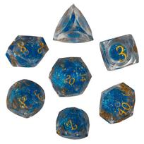 Resin Polyhedral Dice Set for DND, Dungeons & Dragons, COC, and Tabletop RPGs blue