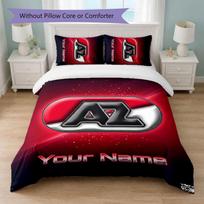 AZ Alkmaar Custom Name Text Bedding Set 1 Duvet Cover+2 Pillowcases Soccer Logo Personalized Gift For Special Occasion Bedroom Decor 135cmx200cm white