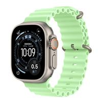 Vandenyno juosta Apple Watch Ultra 4 49mm Apyrankė Correa for iWatch Series12 46mm Apyrankė SE S11 S10 44mm 45mm 42 Spyruoklinis sagtelis Fluoroelastomerinis dirželis Ultra 49mm &Natural žalia