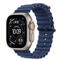 Vandenyno juosta Apple Watch Ultra 4 49mm Apyrankė Correa for iWatch Series12 46mm Apyrankė SE S11 S10 44mm 45mm 42 Spyruoklinis sagtelis Fluoroelastomerinis dirželis 42mm 44mm 45mm &Black tamsiai mėlyna spalva