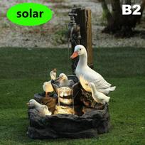 Anties Voverės Saulės Energija Derva Kiemo Fontanas Sodo Dizainas Su LED Saulės Šviesa Sodo Reikmenys Lauko Dekoracija B2 gray