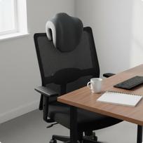 Biuro kėdės galvos atrama Ergonomiška kaklo pagalvėlė poilsio pertraukai, darbo vietai, Džentelmeno pilka Double Gray