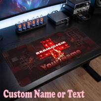 Rammstein Customized Name Text Mouse Pad, Large Desk Mouse Mat Personalized Home Office Present 30cmx80cm black