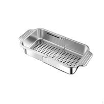 Ištraukiamas kriauklės krepšelis Nerūdijančio plieno kiaurasamtis su rankenomis Taupantis vietą virš sietelio skirtas L Stainless Steel
