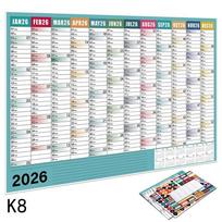 2026 Metinis Sieninis Kalendorius Plakatas Su Lipdukais Didelis Planavimo Grafikas Namų Biuro Organizavimas Laiko Planavimo Įrankis Grafikas K8