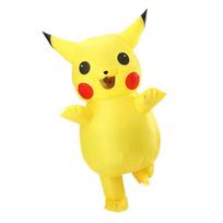Helovino Cosplay Pripučiamas Kostiumas Pikachu Animacinis Juokingas Pasirodymas Kombinezonas Suaugusiems Vaikams Šventinis Apranga 160cm-190cm yellow