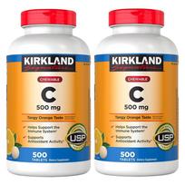 Kirkland Chewable Vitamin C 500mg 500 Tablets 2 pcs
