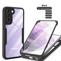 360 viso korpuso silikoninis dėklas, skirtas Samsung Galaxy S23 S22 S21 Ultra Plus Fe A53 5G A73 A33 A23 A13 smūgiams atsparus ekrano plėvelės dangtelis A33 5G juoda