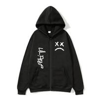 Lil Peep Cry Baby Running Jogging Zip Hoodie Women Soft Bodybuilding Joggers Sweatpants Long Trousers Sport Training Zip Hoodie 2XL black