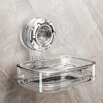 New Suction Cup Bathroom Soap Box No Punching Multi-function Toilet Soap Dish Simple Style Easy To Install Soap Rack Household gray