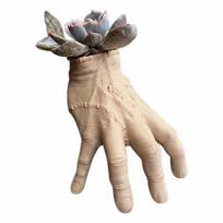 Juokingas baisus rankos formos betono gėlių vazonas, baisus sultinio vazonas, lauko sodo dekoras, Helovino namų dekoras, įkurtuvių dovana style B beige