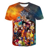 Anime Dragon Ball Son Goku 3D spaudas Vasaros mada Kasdieniai marškinėliai Berniuko viršūnės M orange